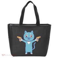 Crazy Cat Pew Pew Funny Tote Bag thumb 0