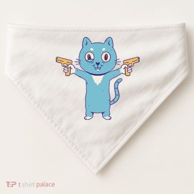 Crazy Cat Pew Pew Funny USA-Made Doggie Bandana