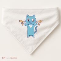 Crazy Cat Pew Pew Funny USA-Made Doggie Bandana thumb 0
