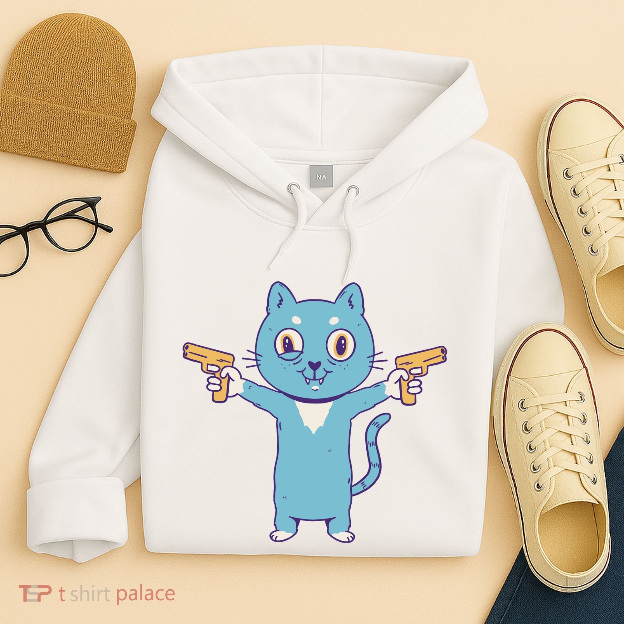 Crazy Cat Pew Pew Funny Hoodie