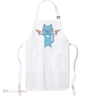 Crazy Cat Pew Pew Funny Apron