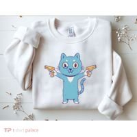 Crazy Cat Pew Pew Funny Sweatshirt thumb 2