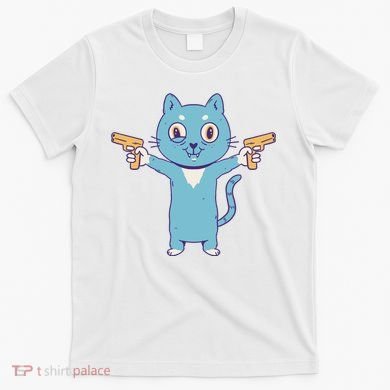 Crazy Cat Pew Pew Funny T-Shirt