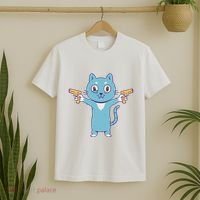 Crazy Cat Pew Pew Funny T-Shirt thumb 2