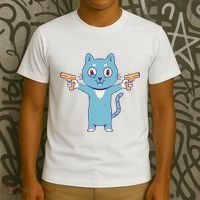 Crazy Cat Pew Pew Funny T-Shirt thumb 3