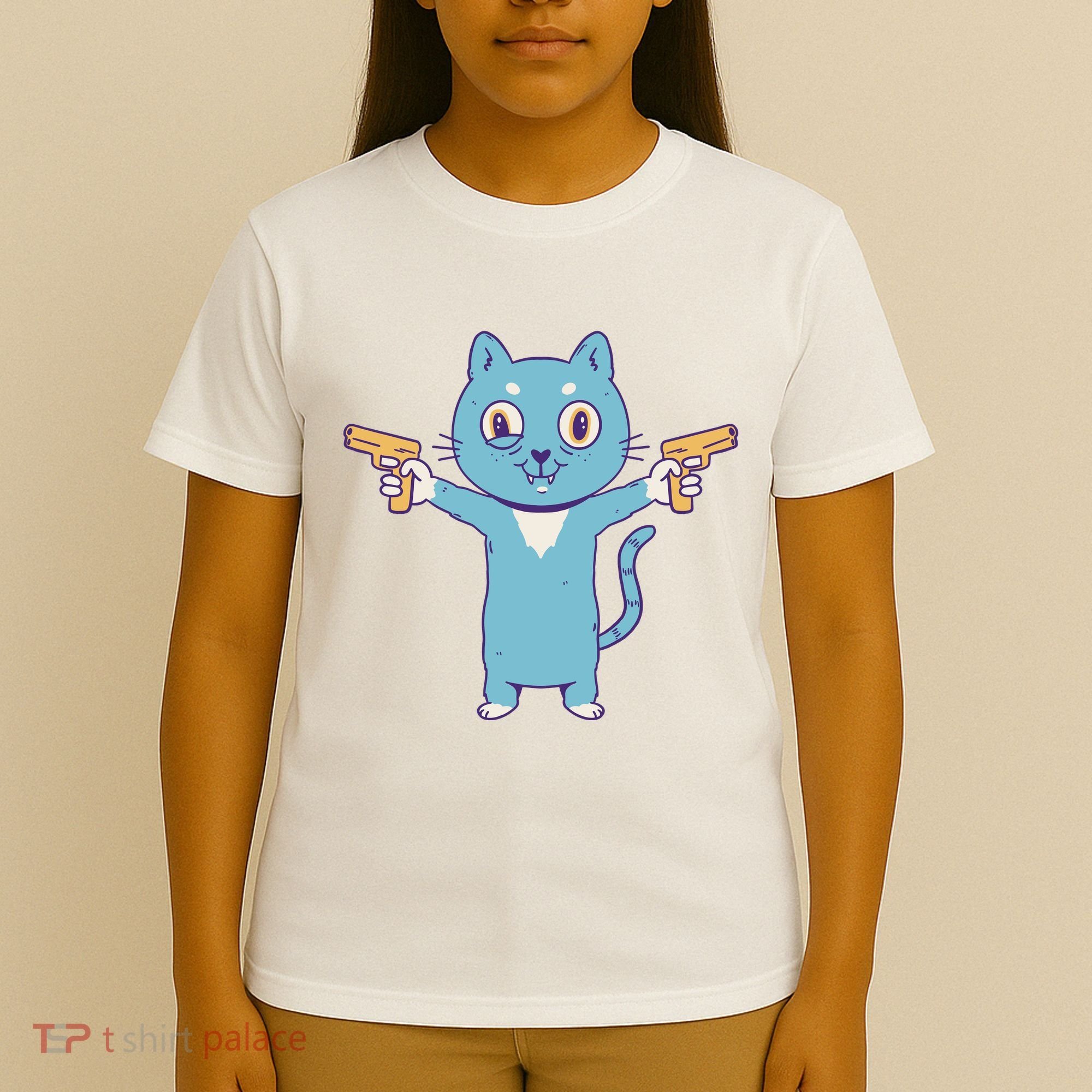 Crazy Cat Pew Pew Funny T-Shirt