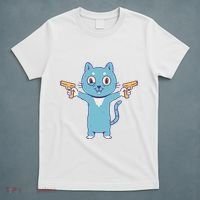 Crazy Cat Pew Pew Funny T-Shirt thumb 5