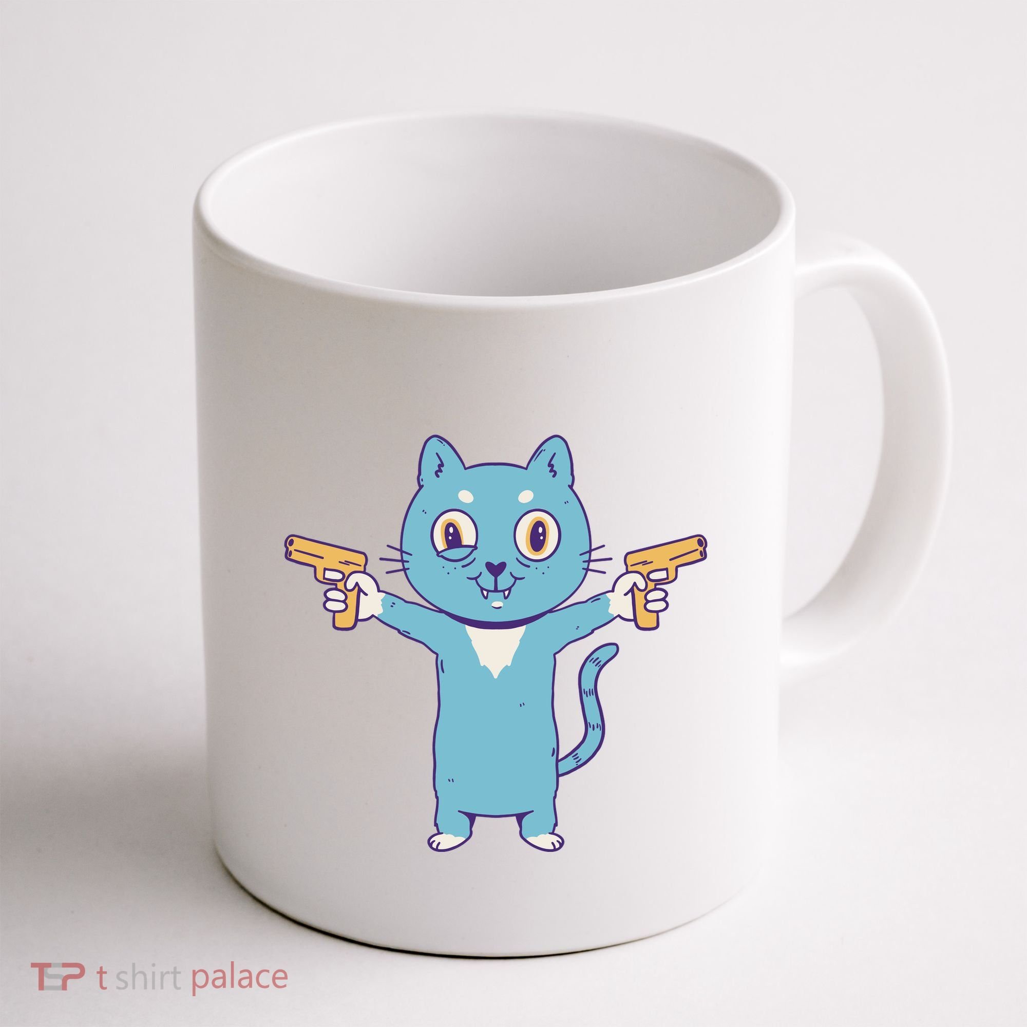 Crazy Cat Pew Pew Funny Coffee Mug