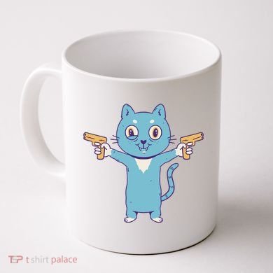 Crazy Cat Pew Pew Funny Coffee Mug