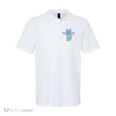 Crazy Cat Pew Pew Funny Polo
