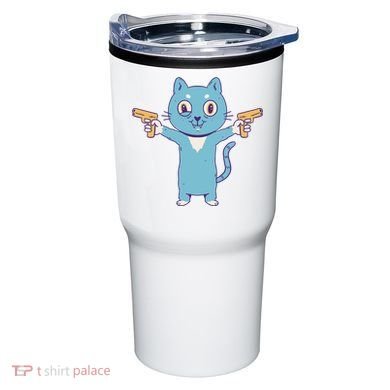 Crazy Cat Pew Pew Funny Tumbler
