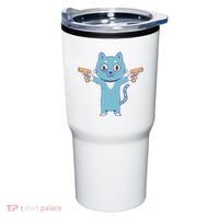 Crazy Cat Pew Pew Funny Tumbler thumb 0