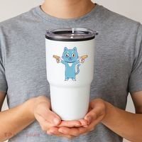 Crazy Cat Pew Pew Funny Tumbler thumb 2