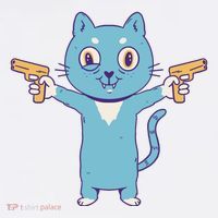 Crazy Cat Pew Pew Funny Mousepad thumb 1