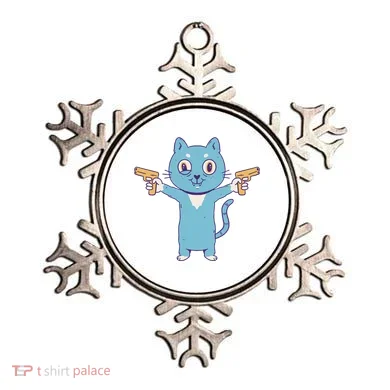 Crazy Cat Pew Pew Funny Ornament