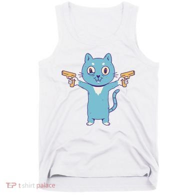 Crazy Cat Pew Pew Funny Tank Top