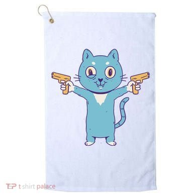 Crazy Cat Pew Pew Funny Golf Towel