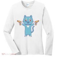 Crazy Cat Pew Pew Funny Women's Long Sleeve Shirt thumb 0
