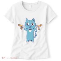 Crazy Cat Pew Pew Funny Women's T-Shirt thumb 0