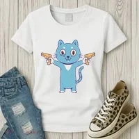 Crazy Cat Pew Pew Funny Women's T-Shirt thumb 3