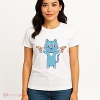 Crazy Cat Pew Pew Funny Women's T-Shirt thumb 4