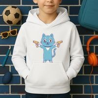 Crazy Cat Pew Pew Funny Kids Hoodie thumb 2