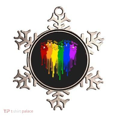 Cute Colorful Painted Autism Puzzle Pieces Heart Ornament