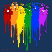 Cute Colorful Painted Autism Puzzle Pieces Heart T-Shirt thumb 7