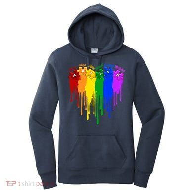 Cute Colorful Painted Autism Puzzle Pieces Heart Women's Hoodie