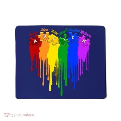 Cute Colorful Painted Autism Puzzle Pieces Heart Mousepad