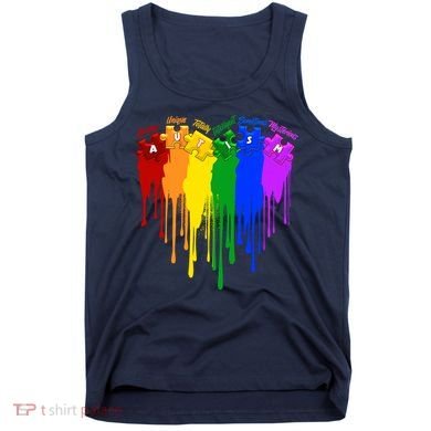 Cute Colorful Painted Autism Puzzle Pieces Heart Tank Top