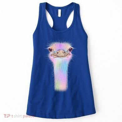Cute Colorful Pastel Ostrich Women's Tank Top