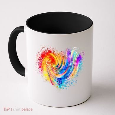 Cool Colorful Paint Swirl Splatter Heart Coffee Mug