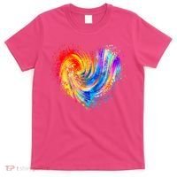 Cool Colorful Paint Swirl Splatter Heart T-Shirt thumb 0