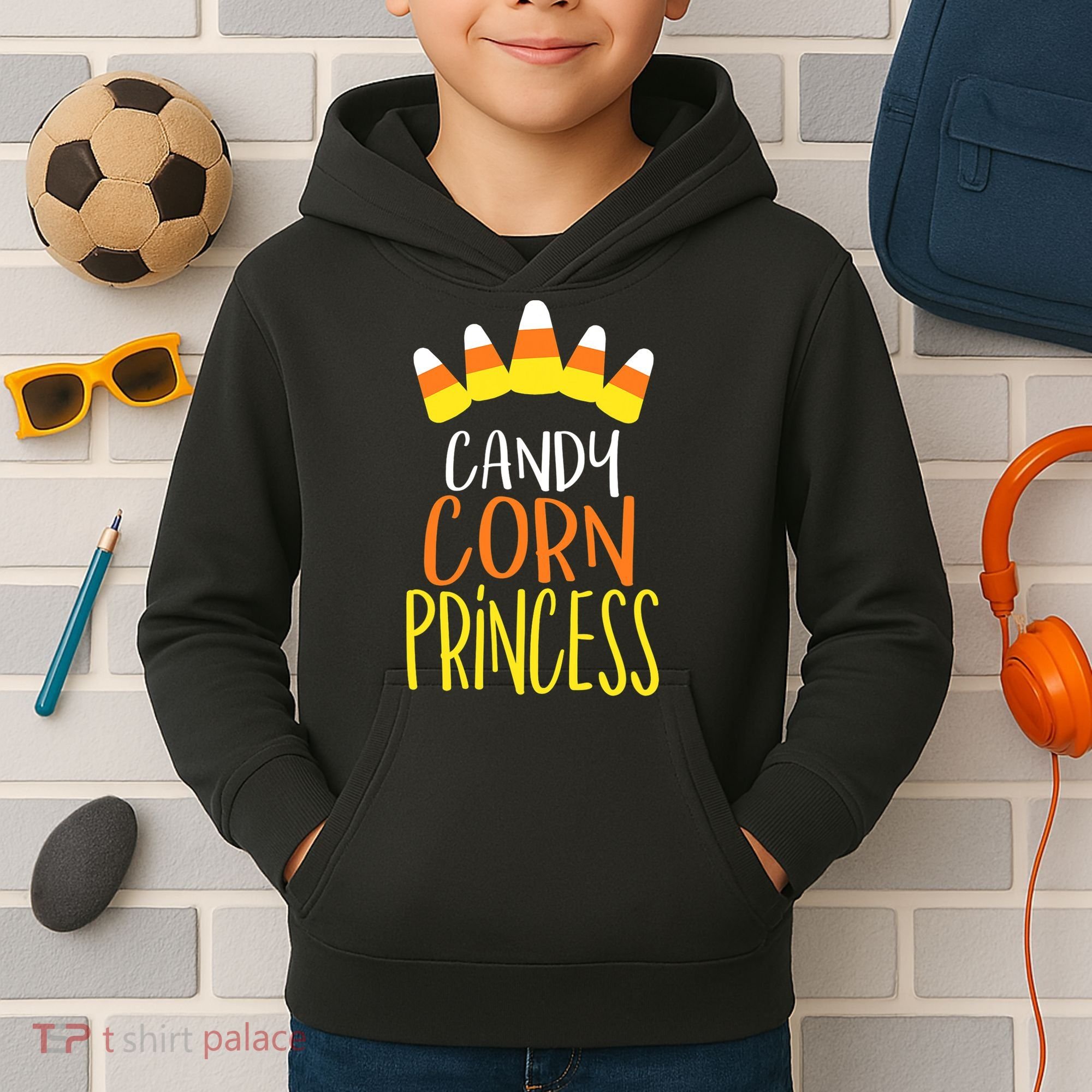 CANDY CORN PRINCESS Halloween Fun Kids Hoodie