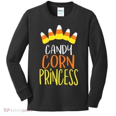 CANDY CORN PRINCESS Halloween Fun Kids Long Sleeve Shirt