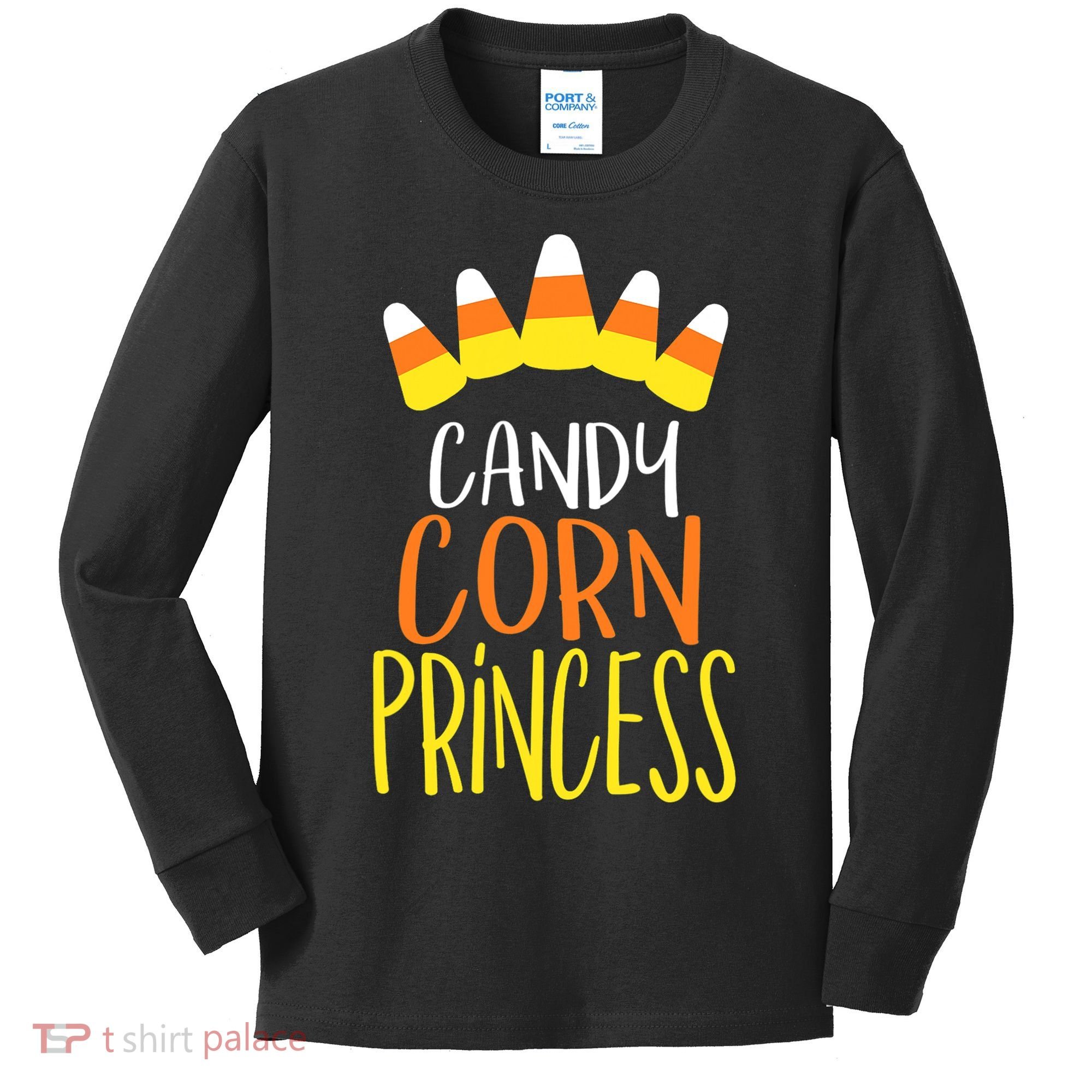 CANDY CORN PRINCESS Halloween Fun Kids Long Sleeve Shirt
