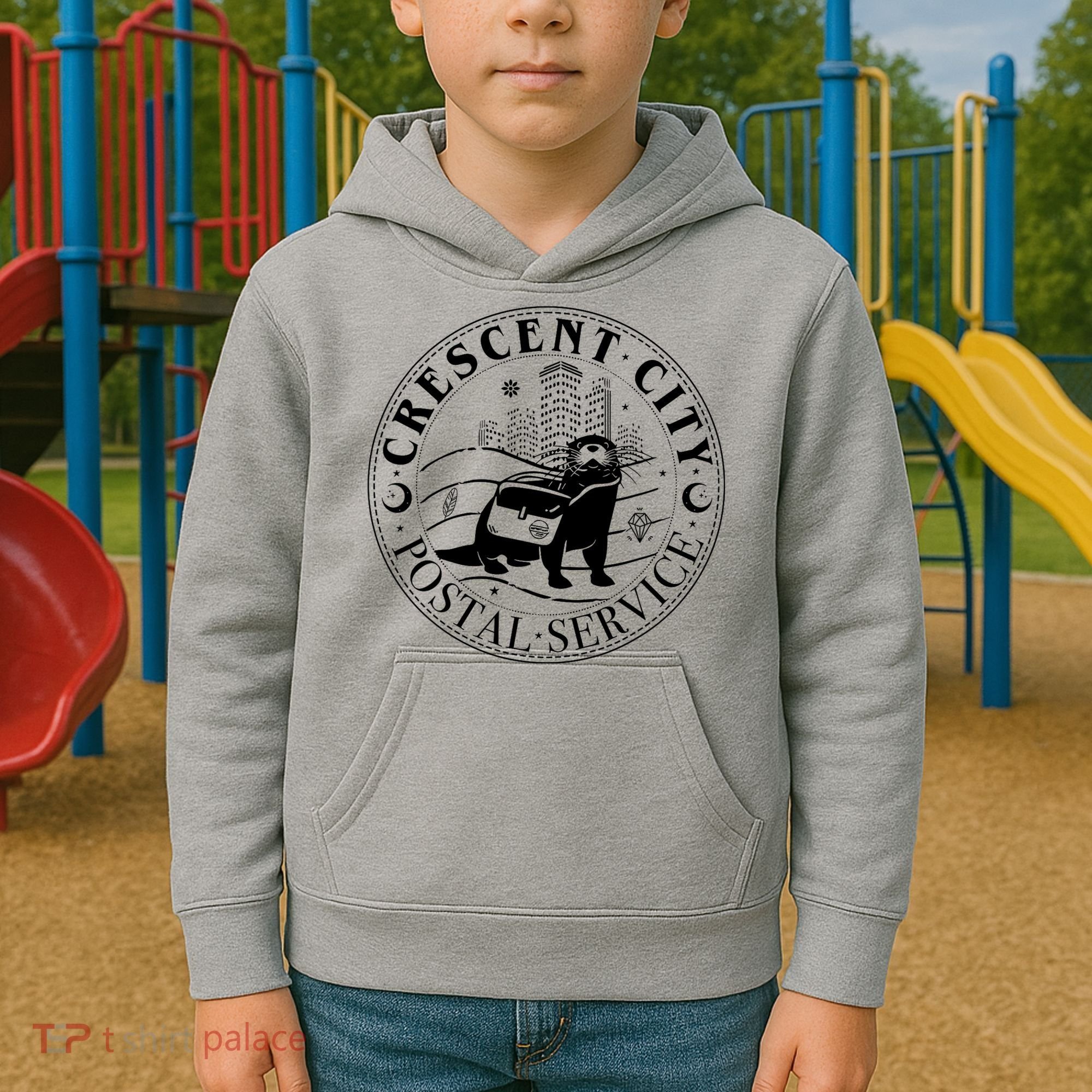 Crescent City Postal Service Messenger Otter Crescent City Kids Hoodie