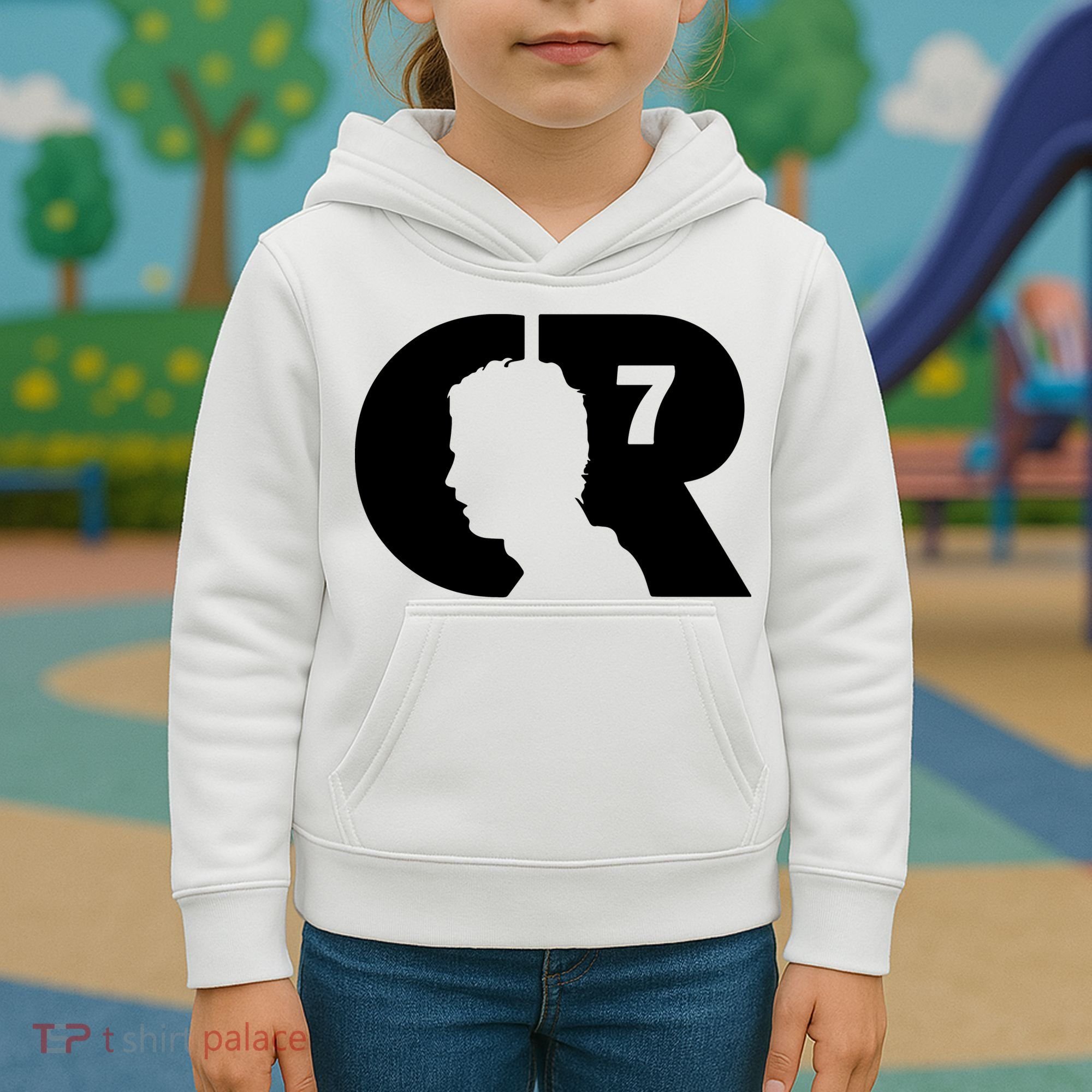 Cool Cristiano Portugal Captain Jersey Face Kids Hoodie