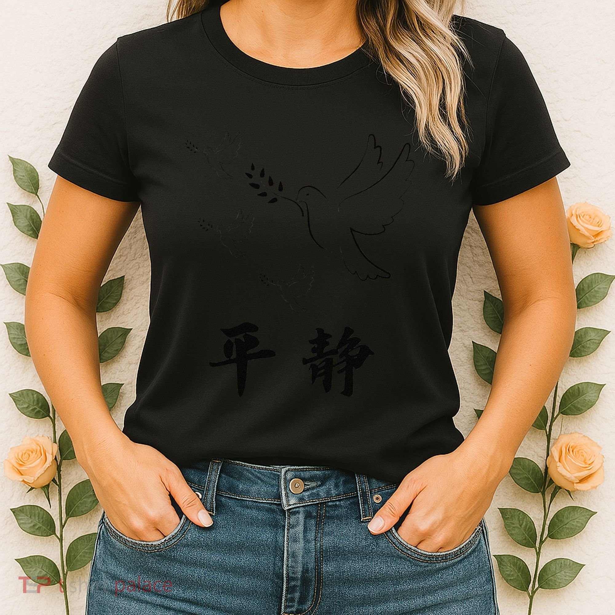 Chinese Characters Ping Jing Peace Women's T-Shirt