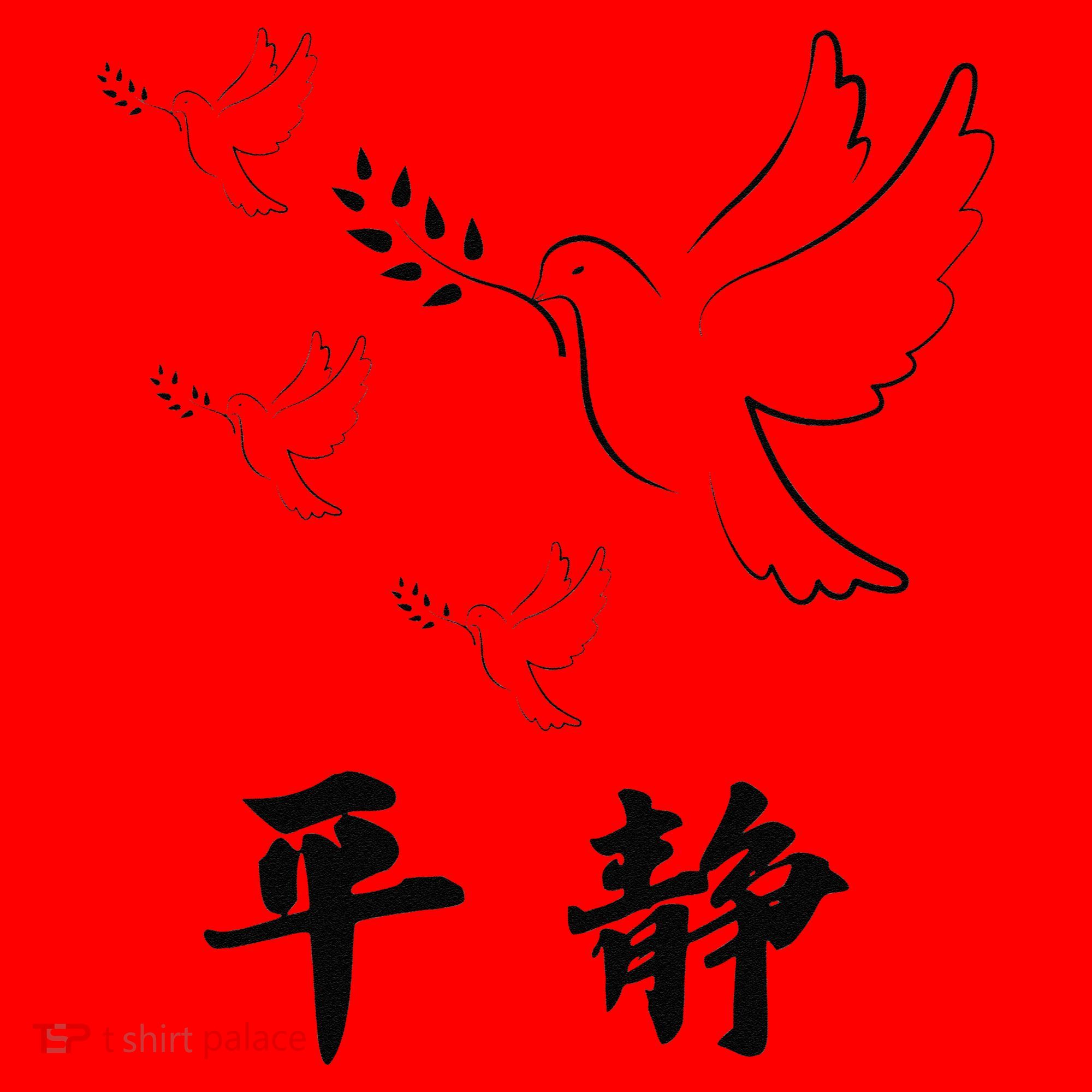 Chinese Characters Ping Jing Peace Santa Hat