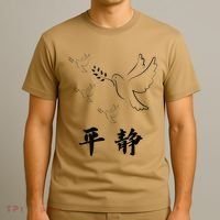 Chinese Characters Ping Jing Peace T-Shirt thumb 3