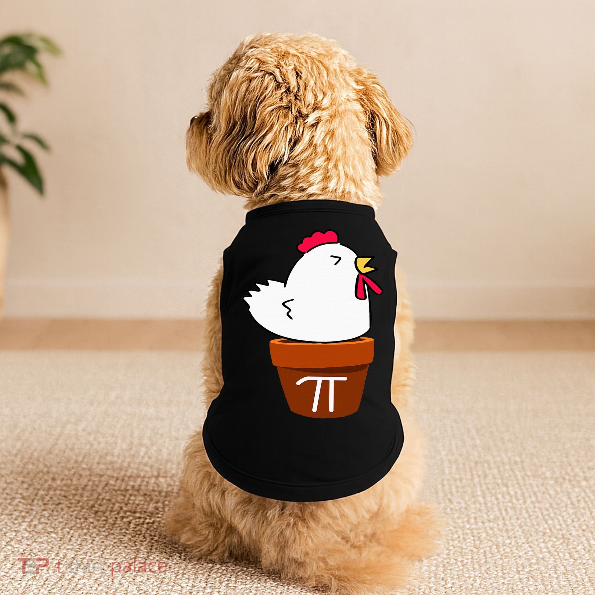 Cute Chicken Pot Pie Funny Math Pun Pi Symbol Doggie Tank