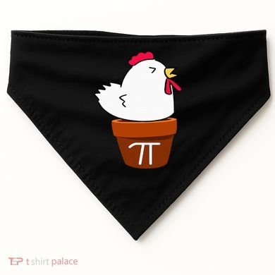 Cute Chicken Pot Pie Funny Math Pun Pi Symbol USA-Made Doggie Bandana