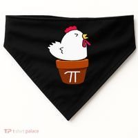 Cute Chicken Pot Pie Funny Math Pun Pi Symbol USA-Made Doggie Bandana thumb 0