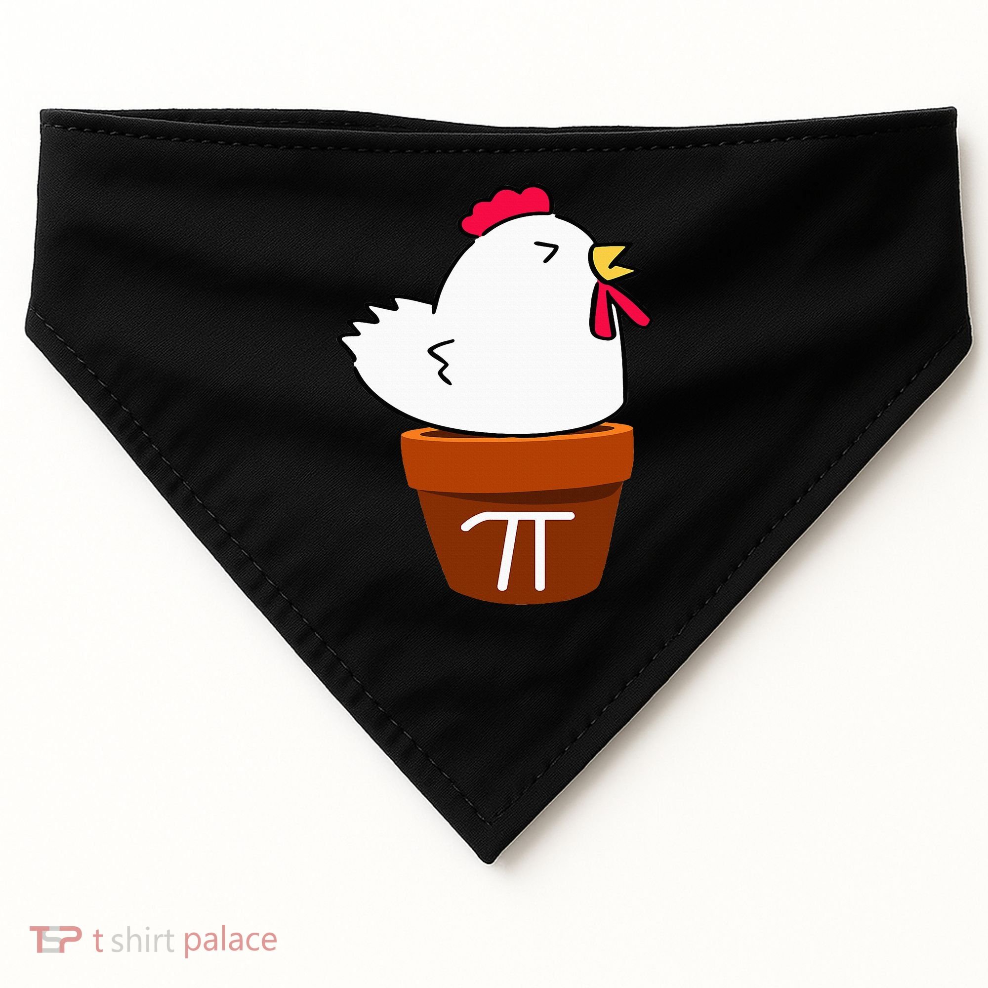 Cute Chicken Pot Pie Funny Math Pun Pi Symbol USA-Made Doggie Bandana