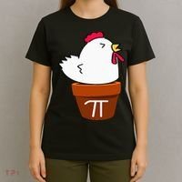 Cute Chicken Pot Pie Funny Math Pun Pi Symbol T-Shirt thumb 4