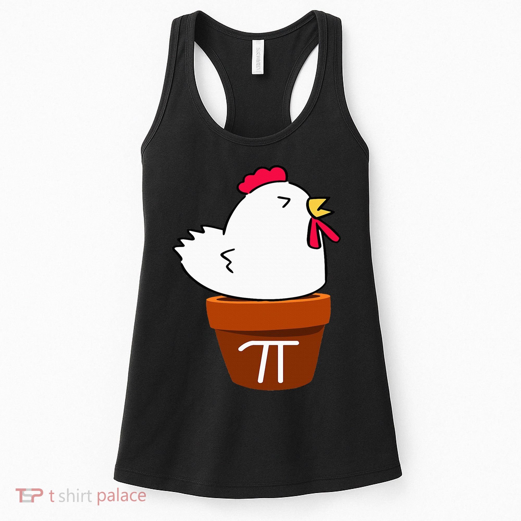 Cute Chicken Pot Pie Funny Math Pun Pi Symbol Women's Tank Top