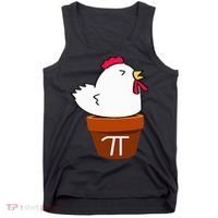 Cute Chicken Pot Pie Funny Math Pun Pi Symbol Tank Top thumb 0