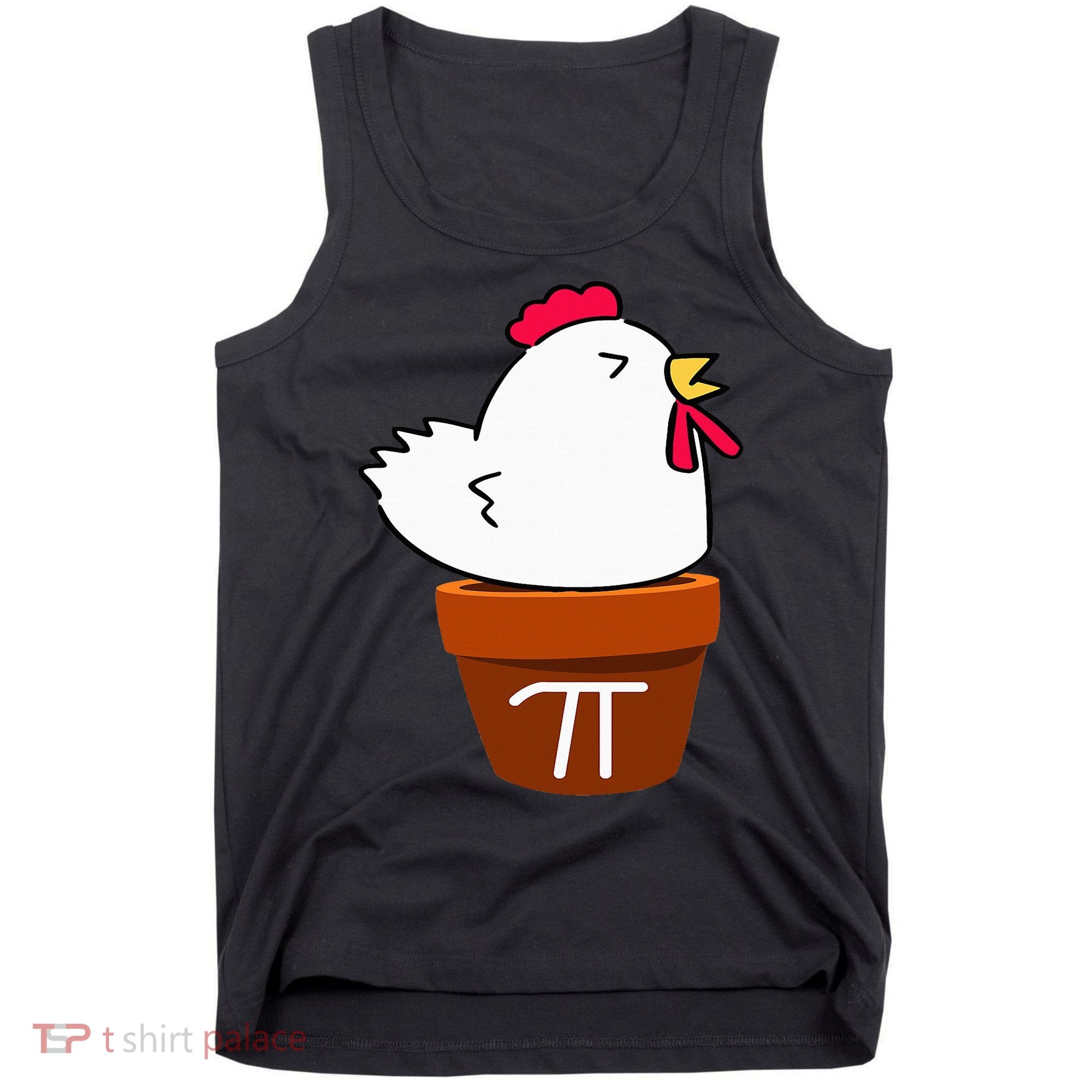 Cute Chicken Pot Pie Funny Math Pun Pi Symbol Tank Top